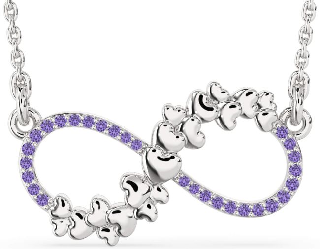 Large Alexandrite Platinum Infinity Heart Necklace