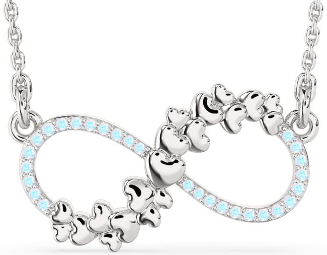 Large Moonstone Platinum Infinity Heart Necklace