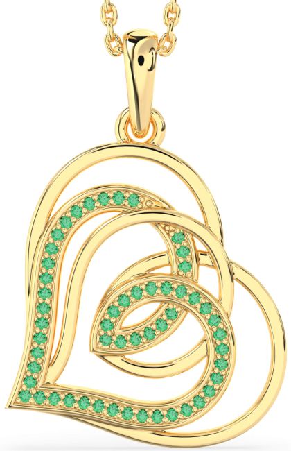 Emerald Gold Heart Necklace