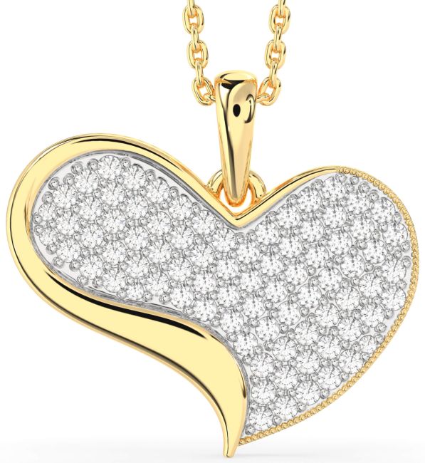Large Diamond Gold Heart Necklace
