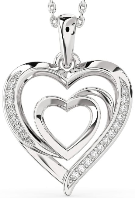 Diamond Platinum Heart Necklace