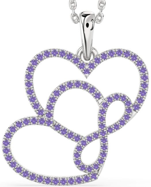 Alexandrite Platinum Heart Infinity Necklace