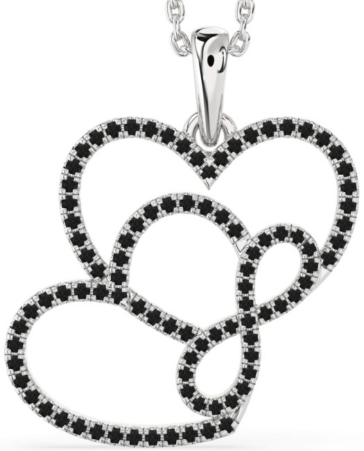 Black Diamond Platinum Heart Infinity Necklace