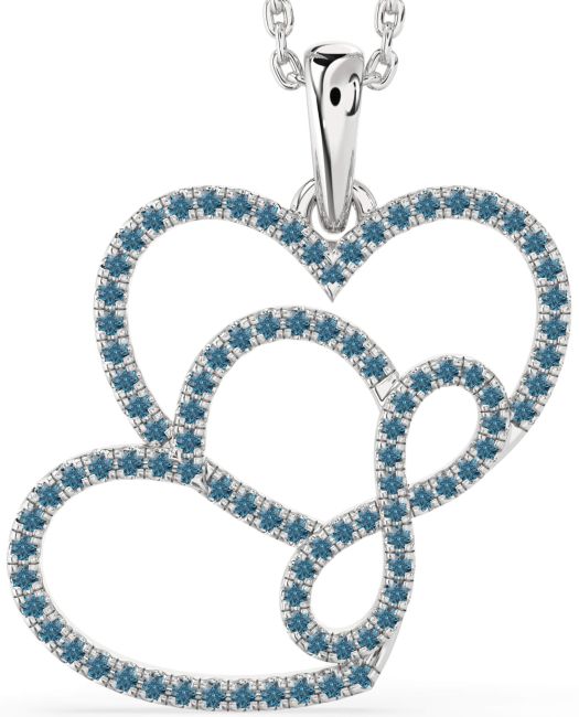 Blue Diamond Platinum Heart Infinity Necklace