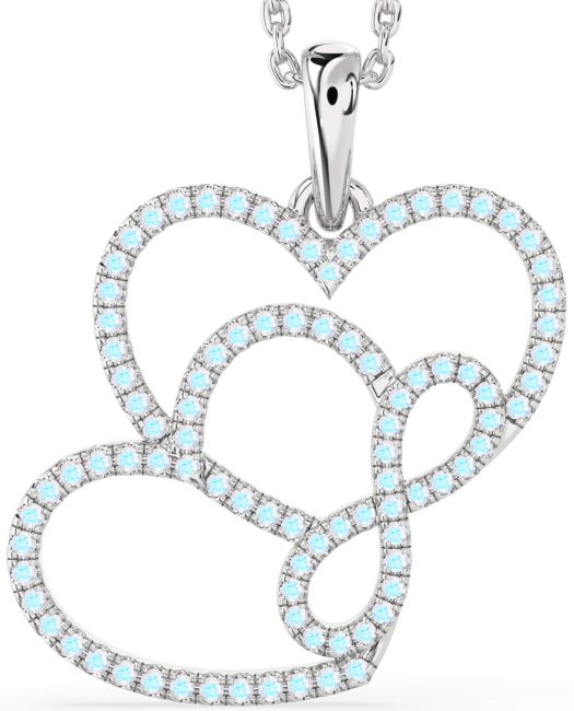 Opal Platinum Heart Infinity Necklace
