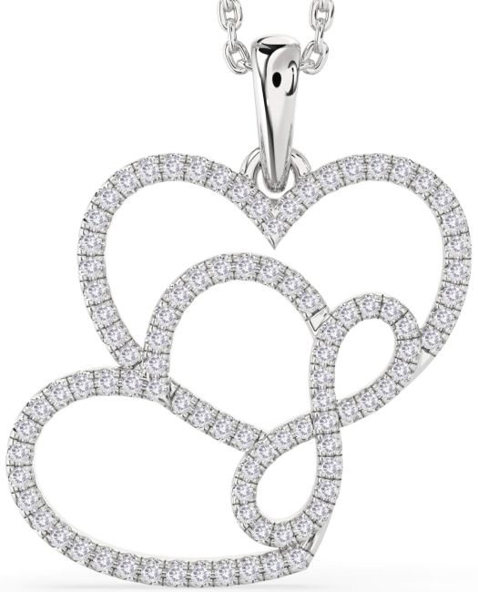 Salt & Pepper Diamond Platinum Heart Infinity Necklace