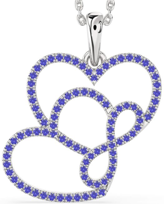 Tanzanite Platinum Heart Infinity Necklace
