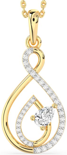 Diamond Gold Infinity Teardrop Necklace