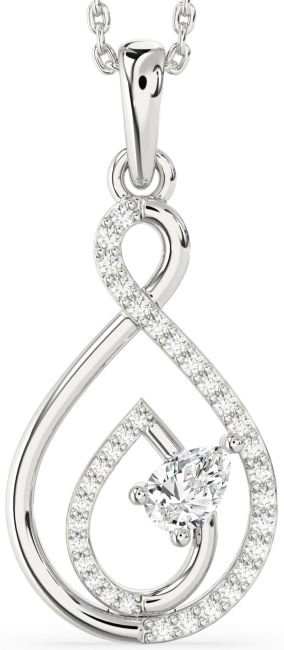 Diamond White Gold Infinity Teardrop Necklace