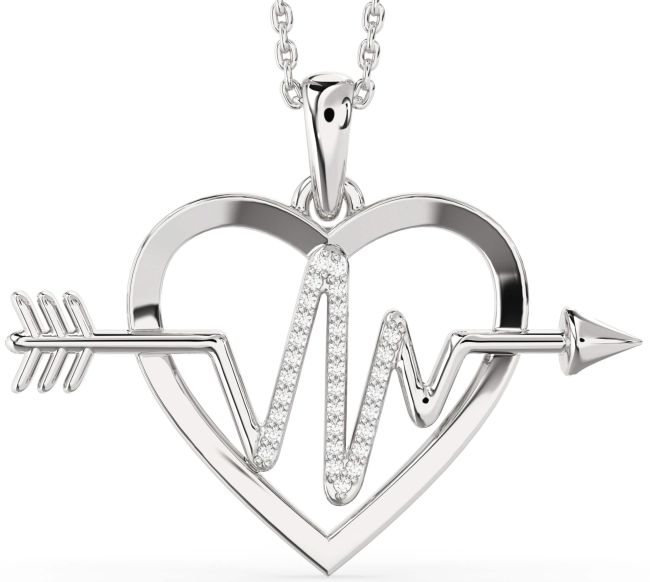 Large Diamond Platinum Heart Necklace