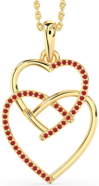 Ruby Gold Heart Necklace