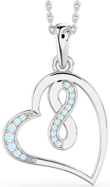 Moonstone Silver Heart Infinity Necklace