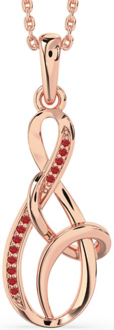Ruby Rose Gold Infinity Necklace