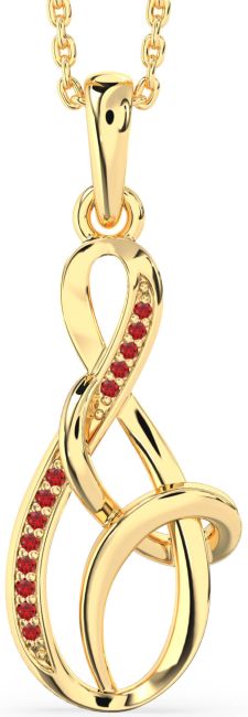 Ruby Gold Infinity Necklace