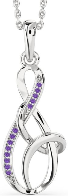 Amethyst Platinum Infinity Necklace