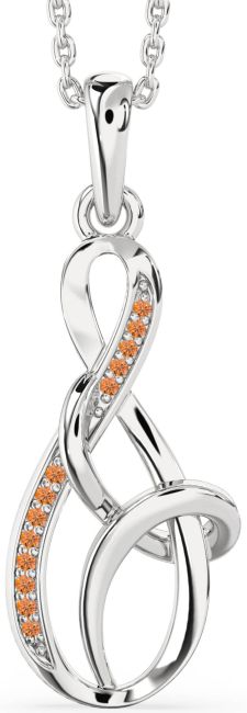 Citrine Platinum Infinity Necklace