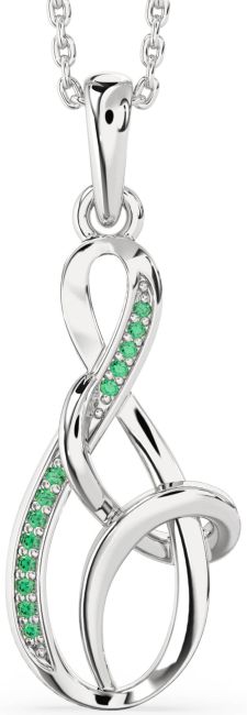 Emerald Platinum Infinity Necklace