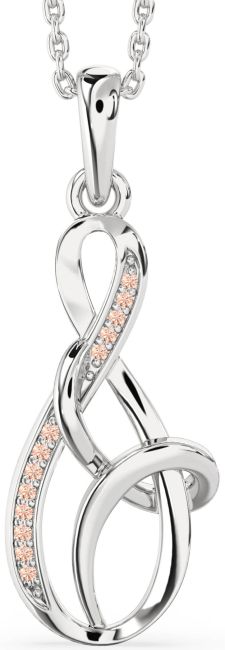 Morganite Silver Infinity Necklace