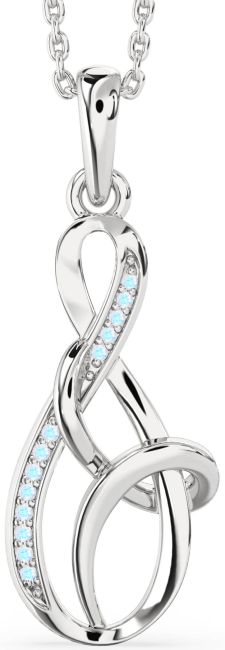 Moonstone Platinum Infinity Necklace