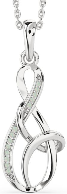 Opal Platinum Infinity Necklace