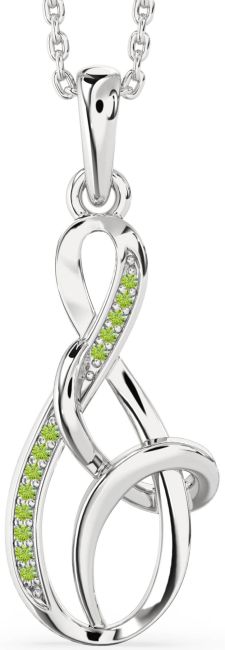Peridot Platinum Infinity Necklace