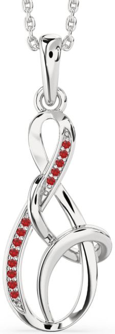 Ruby Platinum Infinity Necklace