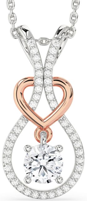 Diamond White Rose Gold Heart Necklace