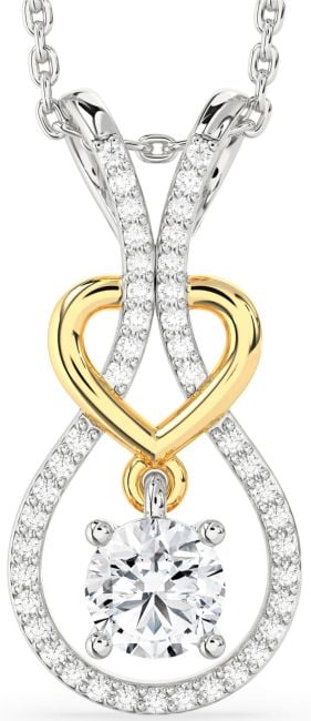 Diamond White Yellow Gold Heart Necklace