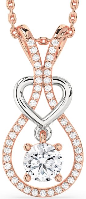 Diamond White Rose Gold Heart Necklace