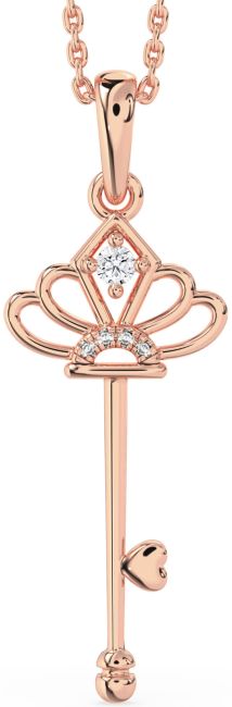 Large Diamond Rose Gold Heart Necklace