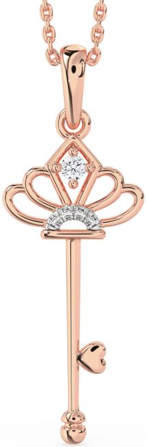 Large Diamond Platinum & Rose Gold Heart Necklace