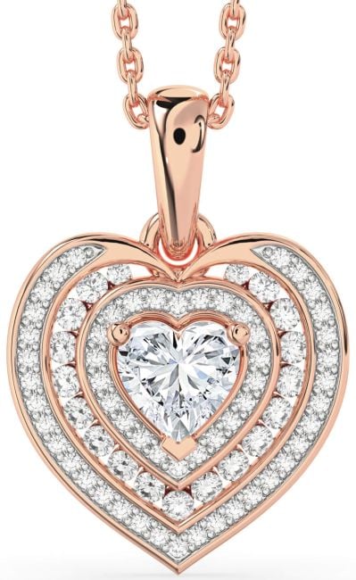 Diamond Rose Gold Heart Necklace