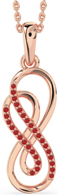 Ruby Rose Gold Infinity Necklace