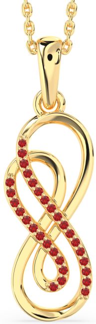 Ruby Gold Infinity Necklace