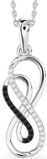 Black Diamond Platinum Infinity Necklace
