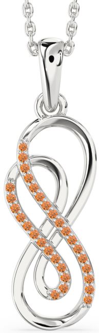 Citrine Platinum Infinity Necklace