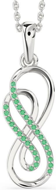 Emerald Platinum Infinity Necklace