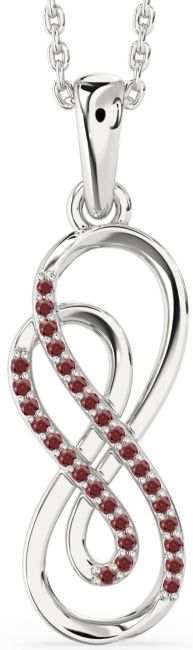 Garnet Platinum Infinity Necklace