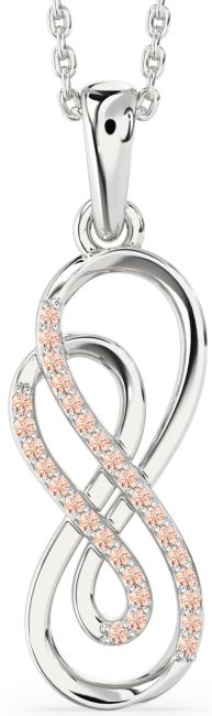 Morganite Silver Infinity Necklace