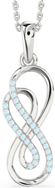 Moonstone Platinum Infinity Necklace