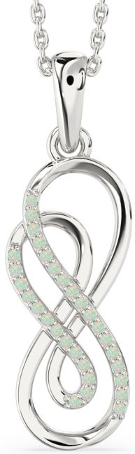 Opal Platinum Infinity Necklace