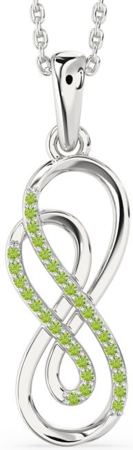 Peridot Platinum Infinity Necklace
