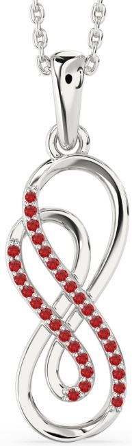 Ruby Platinum Infinity Necklace