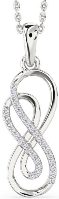 Salt & Pepper Diamond Platinum Infinity Necklace