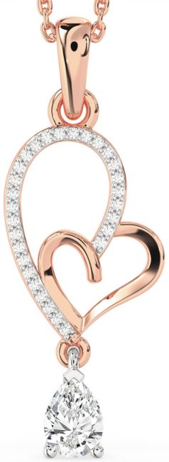 Diamond White Rose Gold Heart Necklace