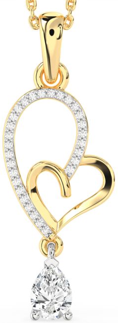 Diamond Platinum & Yellow Gold Heart Necklace