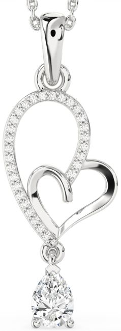 Diamond Silver Heart Necklace