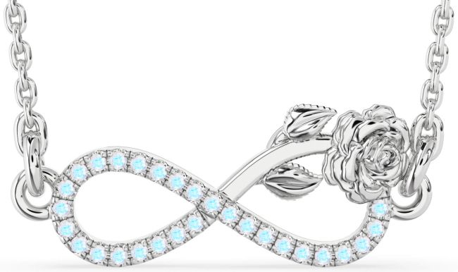 Moonstone Platinum Infinity Flower Necklace