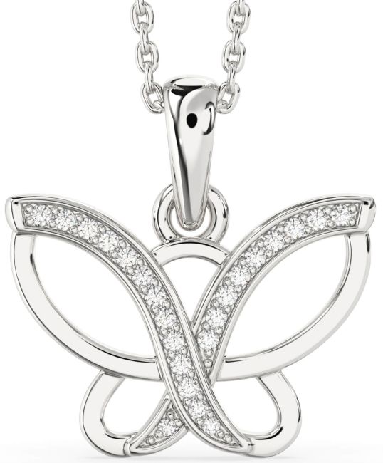 Diamond White Gold Butterfly Necklace
