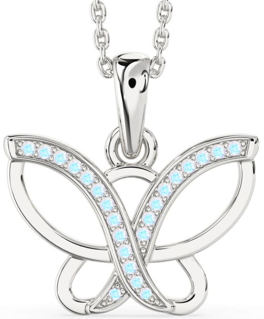 Moonstone Platinum Butterfly Necklace